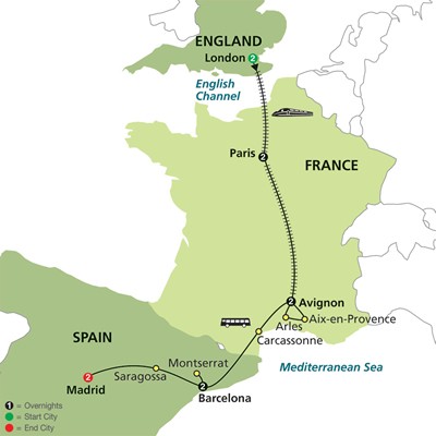 spain to france travel time